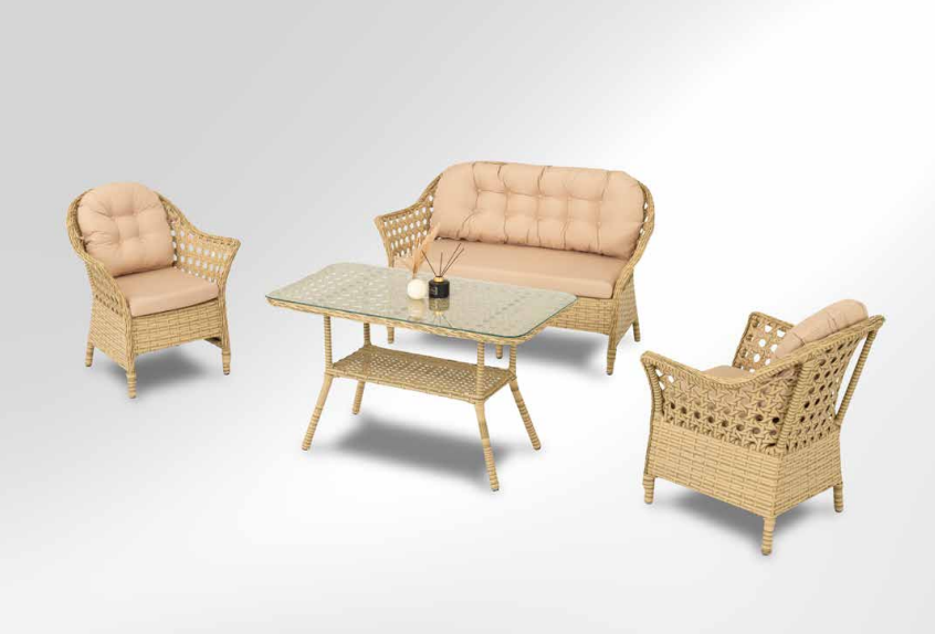 İda Rattan Oturma Grubu Bal Köpüğü İda Rattan Oturma Grubu Bal Köpüğü